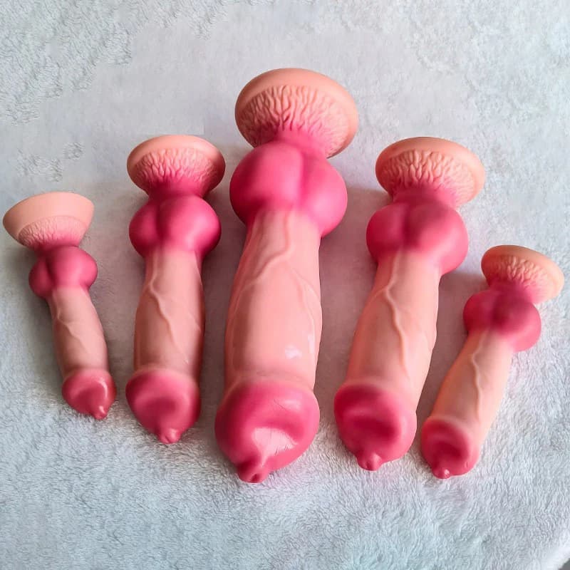 5 Sizes Realistic Dog Dildo Huge Penis Big Anal Plug Giant Monster Strap-on Cock Dick Dildos Adult Sex Toys for Men Women 18+