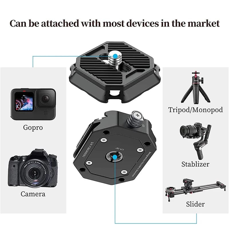 Ulanzi FALCAM F38 Universal DSLR Camera Gimbal Arca Swiss Quick Release Plate Clamp Quick Switch Tripod Slider Mount Adapter — view 5