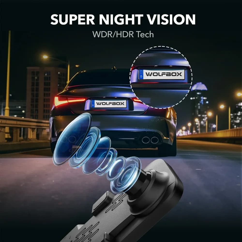 WOLFBOX G840S 12"IPS Dash Camera 4K Rearview Dash Cam GPS Video Recorder Night Vision HD Dual Cameras Car Dvr Parking Monitor — view 3