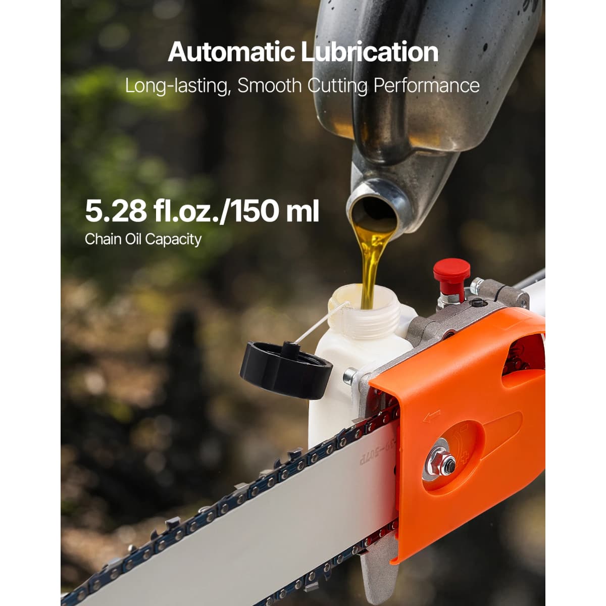 SucceBuy Gas Pole Saw 2Stroke Gas Powered Pole Saws w/Cutting Bar Cordless w/Rotatable Head Extendable for Tree Trimming Pruning — view 5