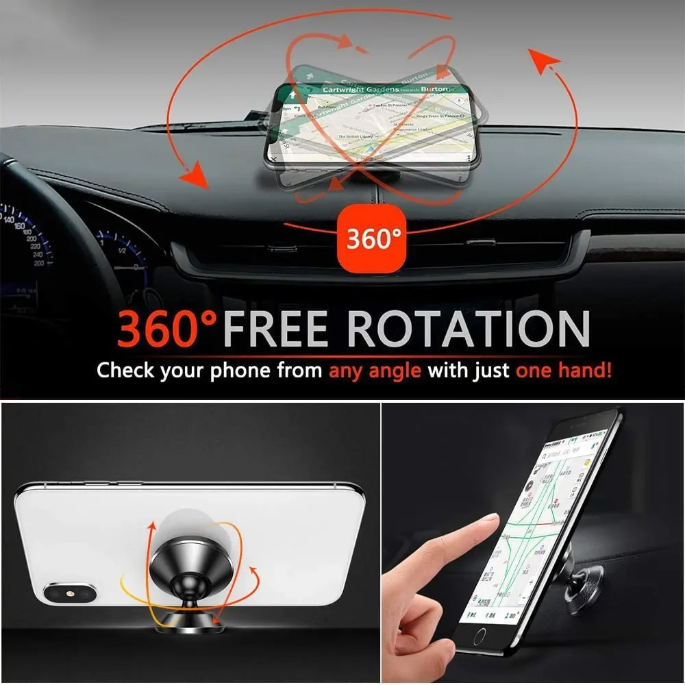 Magnetic Car Phone Holder 360 Degree Rotation Cell Phone Stand Magnet Mount Bracket In Car For iPhone 13 12 Samsung Redmi Xiaomi — view 5