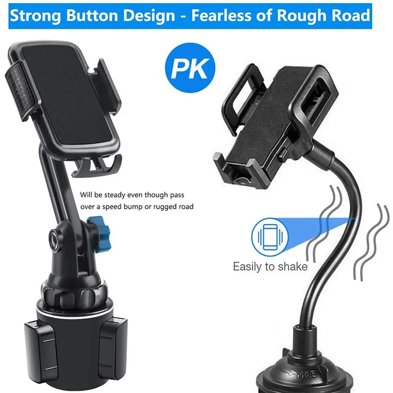 Universal Car Phone Holder Cellphone Mount Stand Adjustable Car Cup Phone Mount for iPhone 14 13 12 Por MAX Huawei Samsung — view 3