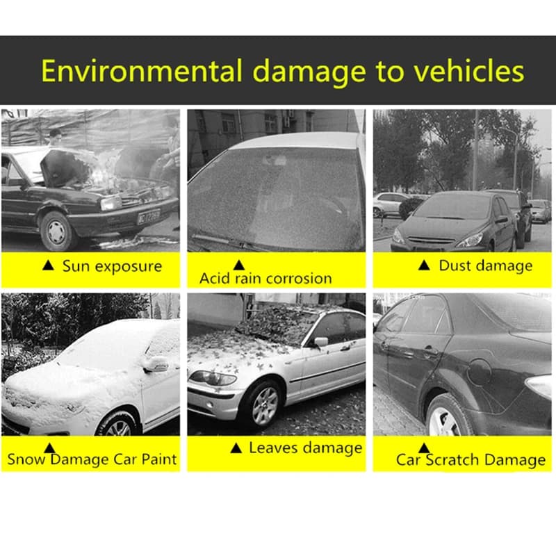 Car Cover Exterior Double Color Cover Sunshade Dustproof Protection with Reflective Strips Universal for Hatchback Sedan SUV — view 5