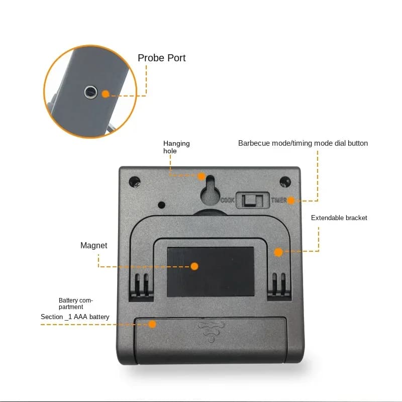 Tp700 Digital Remote Wireless Food Kitchen Oven Thermometer Probe For BBQ Grill  Oven Meat Timer  Temperature  Manually Set — view 5