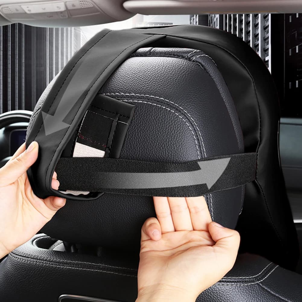 3D Nappa Leather Memory Foam Headrest Car Neck Pillow Support Neck Rest Pillow for Car Pain Relief Travel Neck Support — view 3