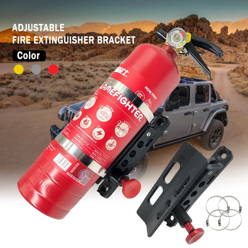 Adjustable Roll Bar Fire Extinguisher Mount Holder fit for TJ JK JKU JL UTV Polaris RZR Ranger Camper Van