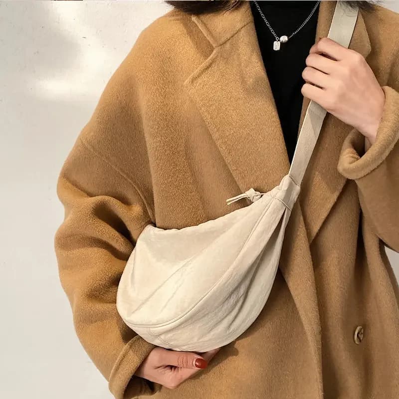 Simple Design Women's Messenger Bag Fashion Ladies Nylon Hobos Small Shoulder Bags Vintage Female Girls Purse Cloth Handbags — view 2