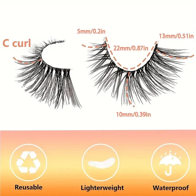 10 Pairs Half Lashes Natural Look Wispy Fluffy Cat Eye Look Natural Short Accent Lashes End Lashes Corner Eyelashes 3/4 Lashes R — view 4