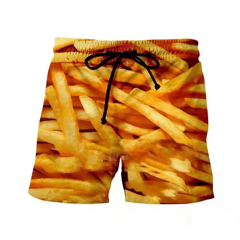 Funny Fatty Beef Hot Dog Men's 3D Print Short Pants Street Hip Hop Beach Shorts Skateboard Swimming Shorts Women Short Trunks — view 5