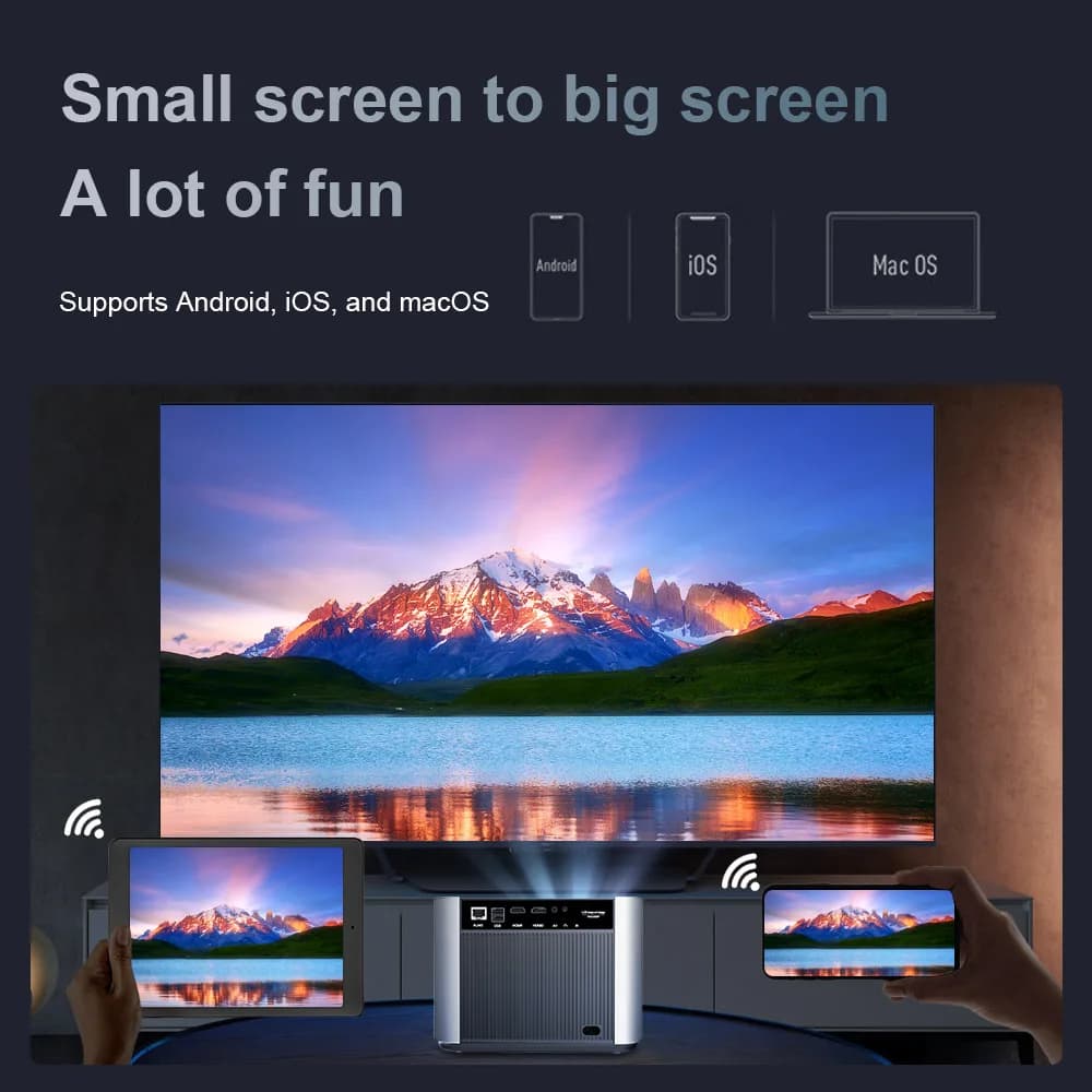 ThundeaL WiFi Projector TDA6W Full HD 1920 x 1080P LED WIFI TDA6 Projector 3D TV Video Android WiFi Home Theater Portable Beamer — view 5