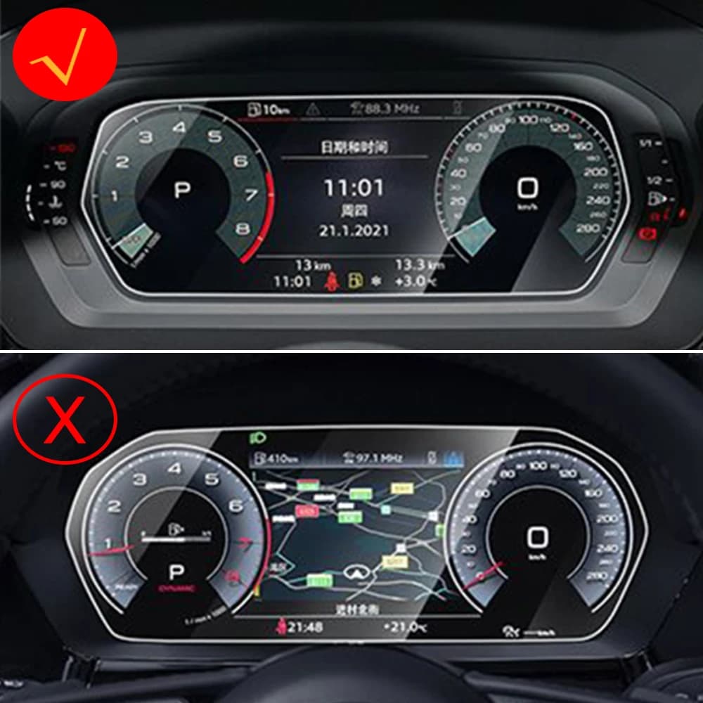 For Audi A3 8Y 2020 2021 Car Central Control Gear Panel TPU Film Sticker Dashboard Screen Protector Auto Interior Accessories — view 2