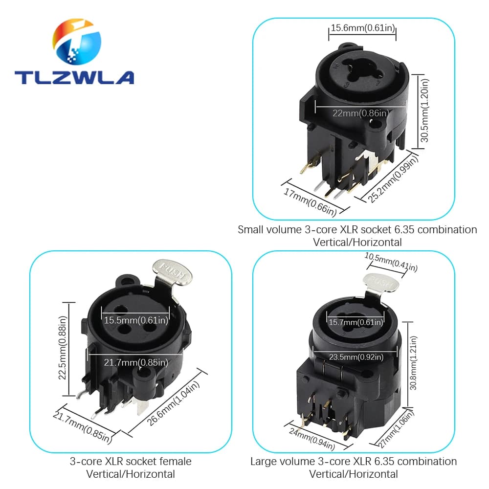 1PCS 3pin XLR Female Socket Connector Panel Mount Mixer Microphone Audio Speakers Plug Adapter — view 6