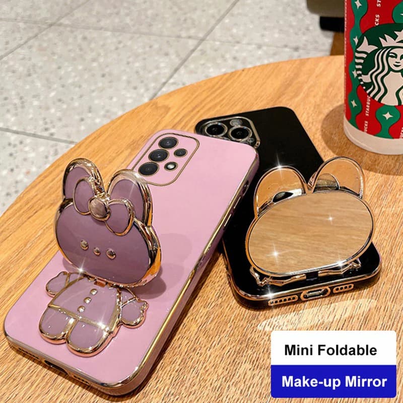 Mirror Plating Phone Holder Case For Samsung Galaxy A53 A73 A33 A52 A52s A72 A32 4G 5G A51 A71 A12 A31 A21S A50 A54 Stand Cover — view 5