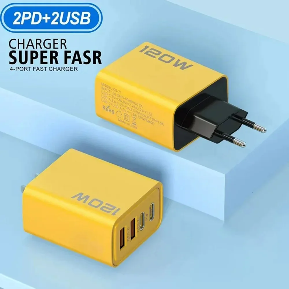 120W USB PD Charger Type C Fast Charging EU/US Plug Wall Charger For iPhone Samsung Xiaomi Quick Charge 3.0 Mobile Phone Adapter — view 2