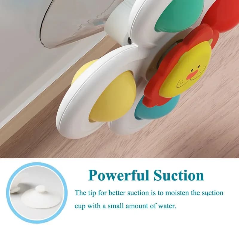 3PC Set Suction Cup Spinning Cartoon Animal Spinner Toys For Kids Window Baby High Chair Table Travel Bath Toy for Children Gift — view 5