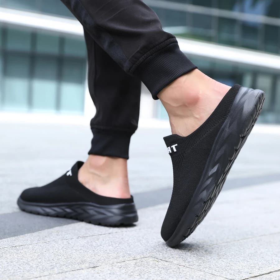 Men Slippers Summer Breathable Home Indoor Slippers Men Flats Thick Bottom Lightweight Slides Fashion Outdoor Walking Shoes — view 3