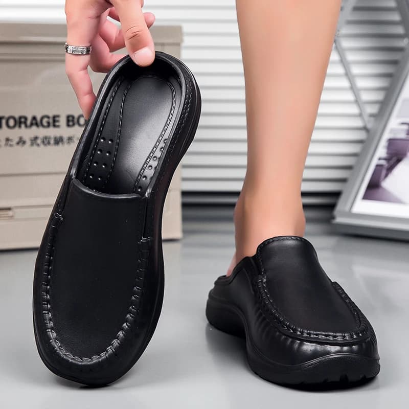 Men chef shoes casual loafers waterproof and oil-proof kitchen work slip-on men shoes outdoor non-slip beach slippers large size — view 5
