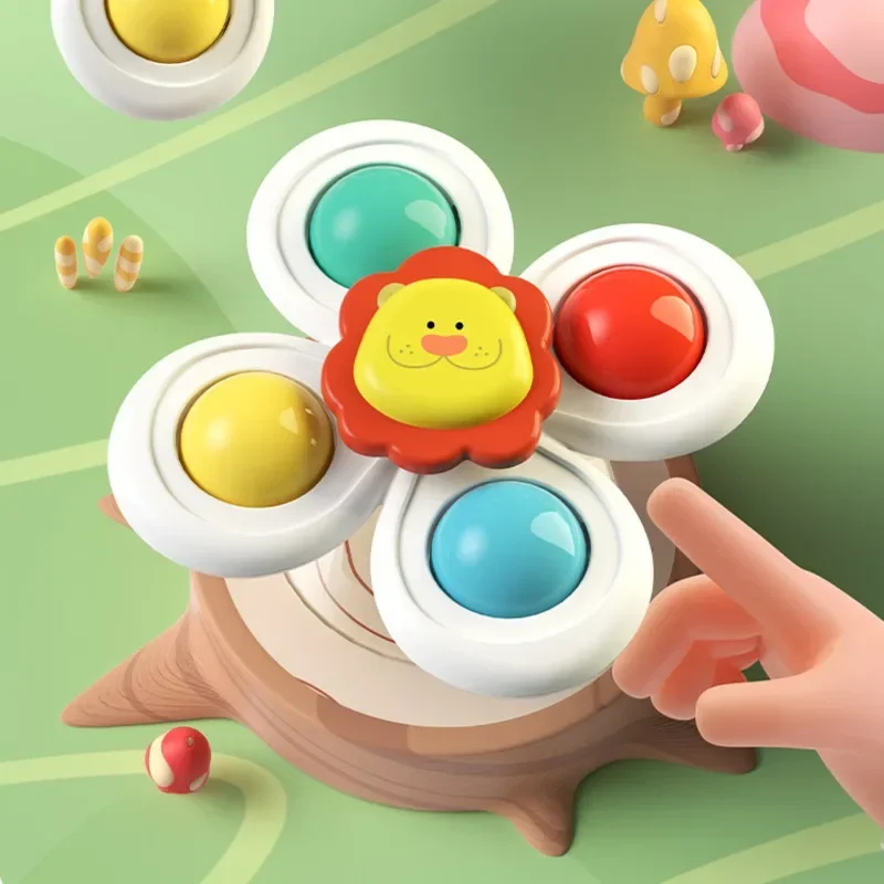 3PCS Suction Cup Spinner Toy Baby Bath Funny Game Educational Toys For Children Girls Boys Infant Sensory Stress Reliever Gift — view 4