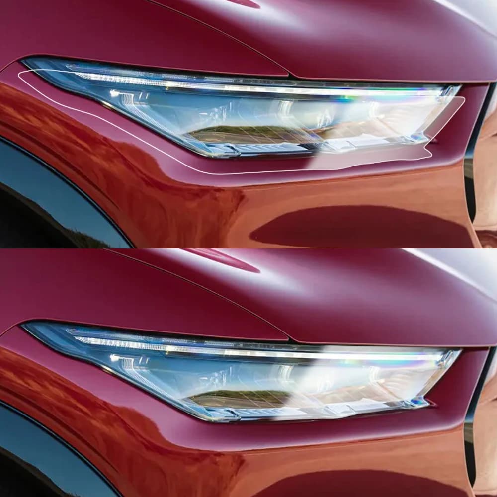 For Ford Mustang Mach-E 2021-2023 TPU PPF High-Gloss Smoke Black Pre Cut Car Headlight Protective Film Anti-Scratch Vinyl Film — view 2