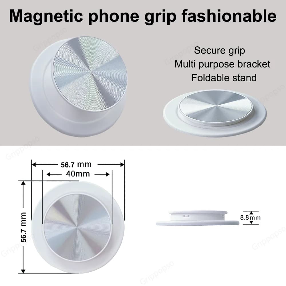 Grippopso Magnetic Folding Cell Phone Grip For Samsung Holder Socket Pocket For IPhone 52 Magnet Safe Ring Finger Expanding Stan — view 4