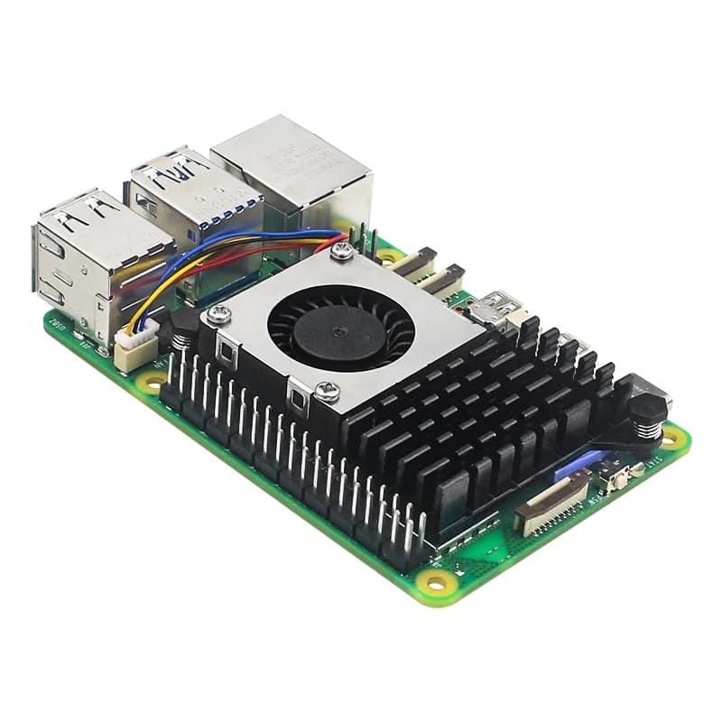 Raspberry Pi 5 Active Cooler Aluminum Heatsink PWM Speed Adjustable Fan Black Silver Blue Cooling Radiator for RPI 5 Pi5 — view 3
