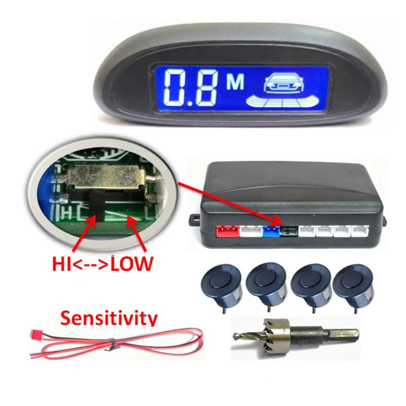 Multiple Radar Car Parktronic LED Parking Sensor Kit Radar Backlight Display Backup Monitor Detector System — view 2