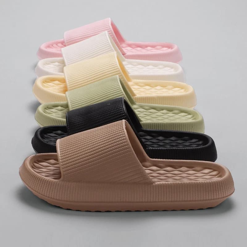 Eva Thick Platform Cloud Slippers Women Soft Sole Pillow Slides 2024 Summer Beach Sandals Woman Non Slip Bathroom Home Shoes — view 2