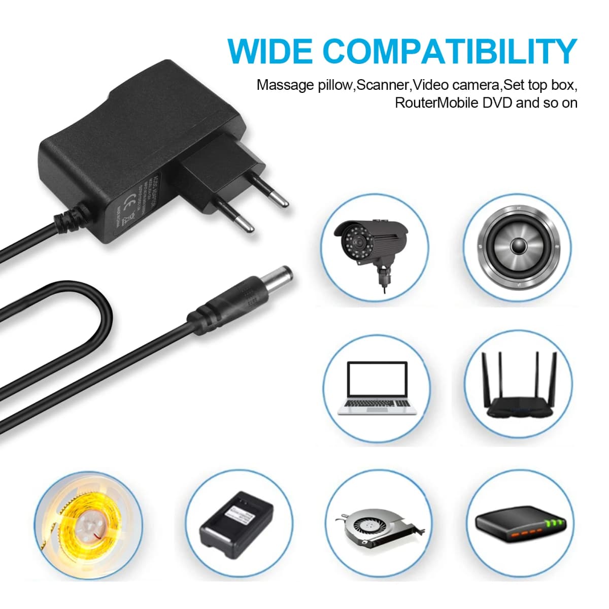 5V 12V 24V LED Power Supply Adapter 2A 3A 5A 8A 10A 1A EU US AU UK Plug Transformer 110V 220V AC to DC LED Strip Charger Convert — view 3