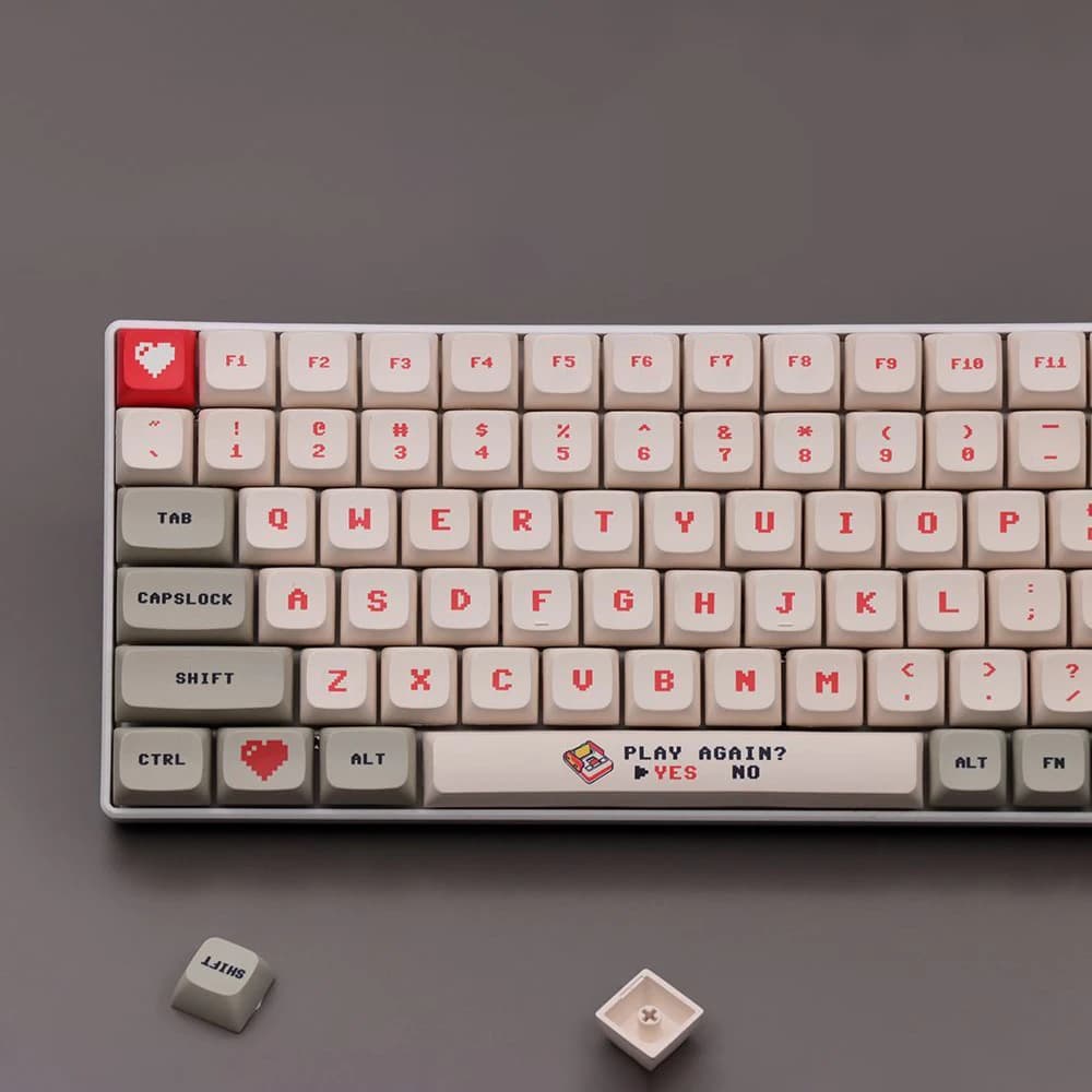 138 Keys Anime Retro Red And White Machine Keycaps Dye Sub PBT XDA Profile for MX Switch DIY Ducky Game Mechanical Keyboard