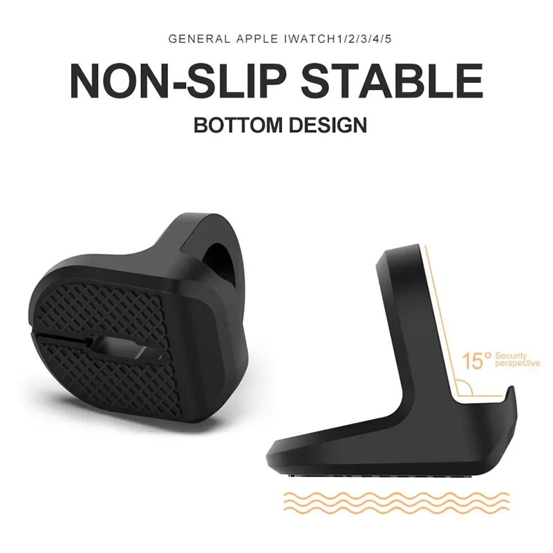 Holder For Apple Watch Series 5/4/3/2/1 Stand Nightstand Keeper Silicone Home Charging Dock Station Charging Holder for iWatch — view 4
