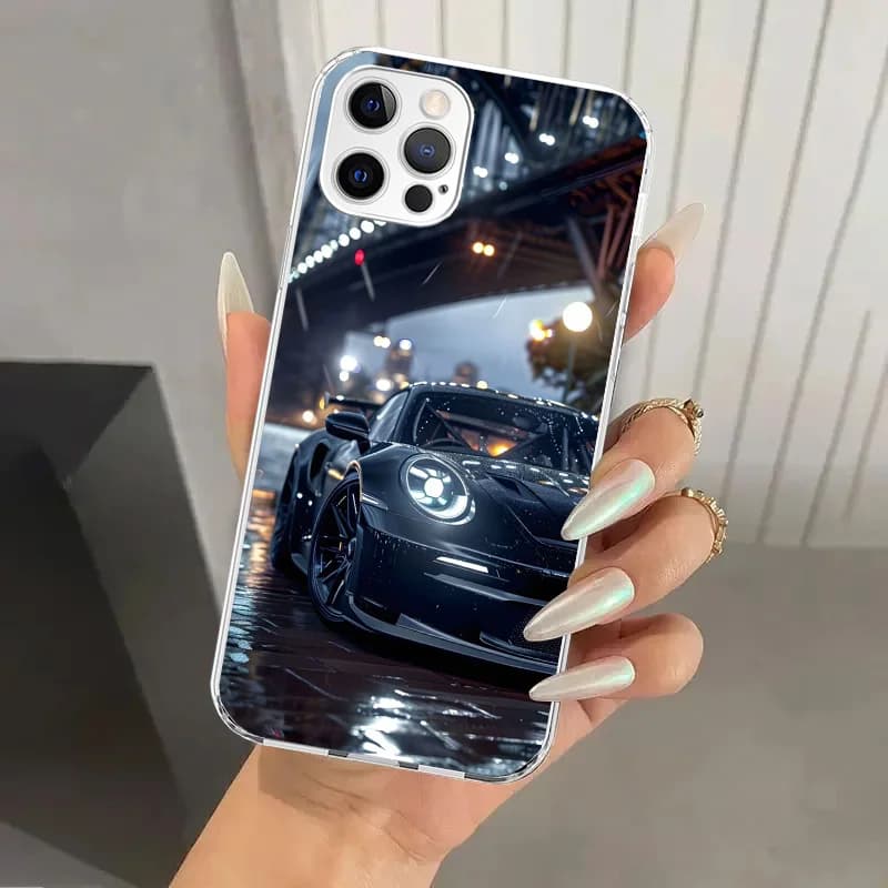 Sports Car 911 Phone Case for Iphone 17 Air 16 15 Plus 14 13 Mini 12 11 Pro Max 16E 7 8 SE 2020 Soft Funda Print Shell — view 4