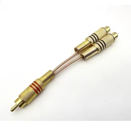 RCA Audio Cable 3 way 1 Male to 2 Female RCA Y Splitter Adapter for Speaker Amplifier Sound RCA to 2X 3X RCA Male Female — view 2