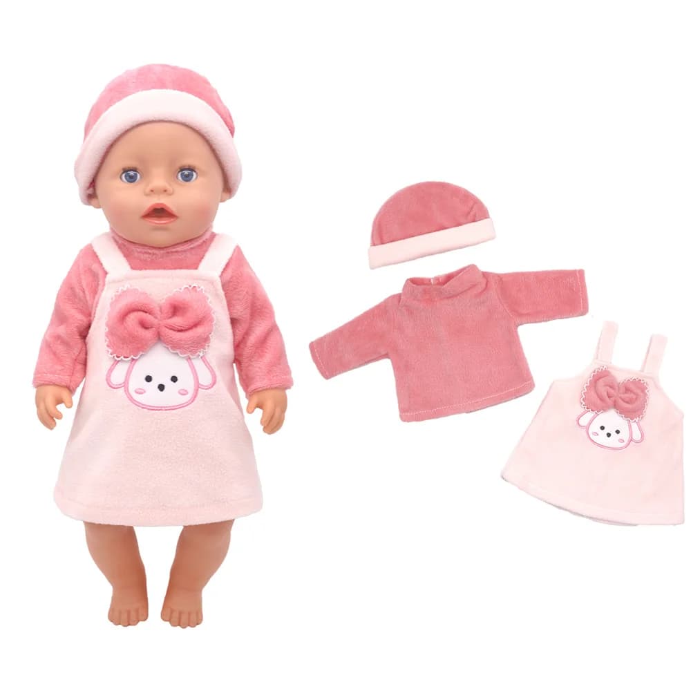 2023 New Dolls Outfit Suits For 17 inch 43cm Baby Reborn Doll Cute Jumpers Rompers New Born Doll Clothes — view 4
