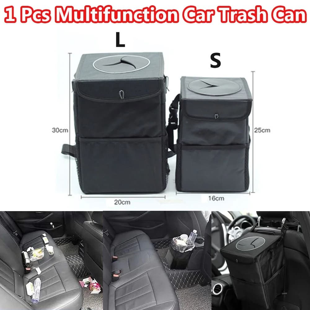 1 Pcs Portable Waterproof Car Trash Can Auto Organizer Garbage Can Car Accessories