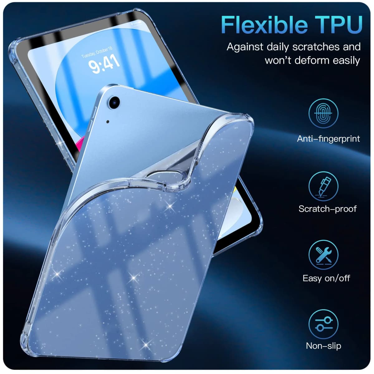 Glitter Case for iPad (A16) 11th Generation 11 Inch 2025/10th Generation 10.9 Soft Silicone Shell Shimmering Glittering Case — view 2