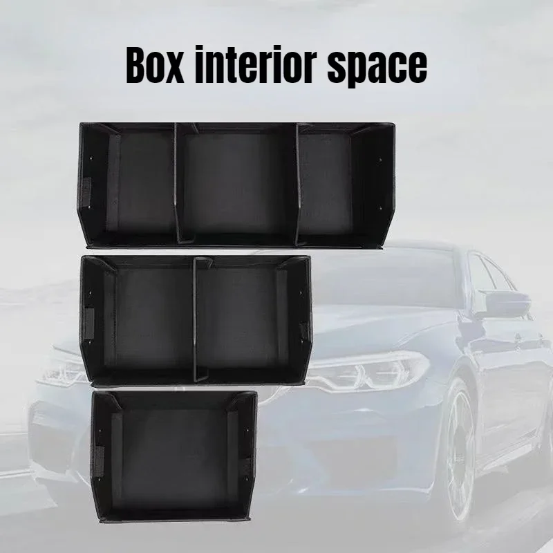Car Trunk Organizer Organizers And Storage Suv Faux Leather Foldable Trunk Multi-Compartment Adjustable Auto Grocery Storage Box — view 3