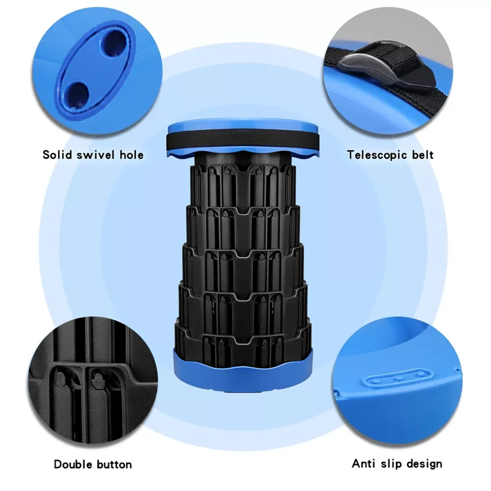 Telescopic Folding Stool for Outdoor Travel and Camping Portable Compact Stool for Adults and Kids — view 4
