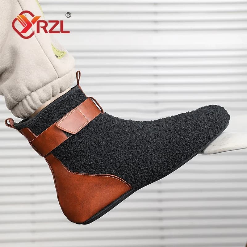 YRZL Men Shoes Winter Male Boots Men's Warm Slipper Flats Soft Non-slip Man Casual Shoes Comfortable Home Indoor Slippers Men — view 5