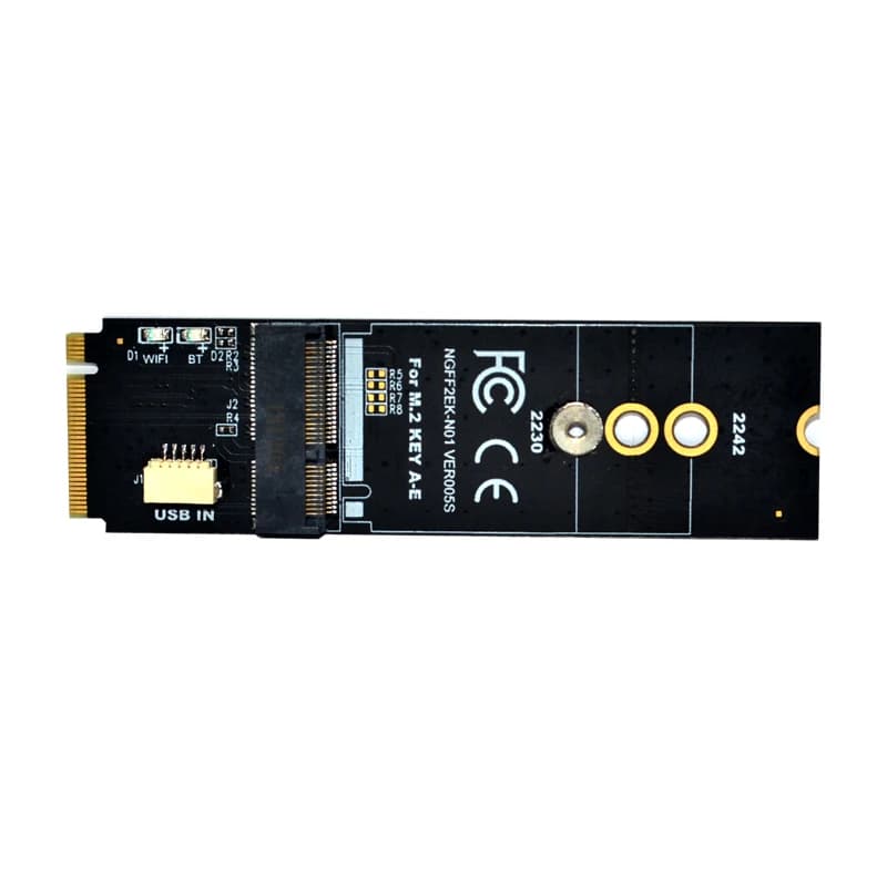 M.2 Wifi Adapter M.2 M Key to A+E Key Slot Wifi Bluetooth Network Card NGFF NVMe PCI express SSD Port to E key Slot Wifi Adapter — view 4
