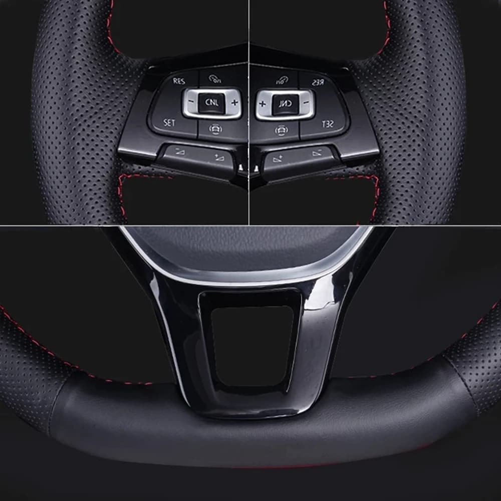 Customized Car Steering Wheel Cover Hand Sewing Microfiber Leather For Toyota Corlla Camry Yaris Auris C-HR RAV4 Car Accessories — view 3