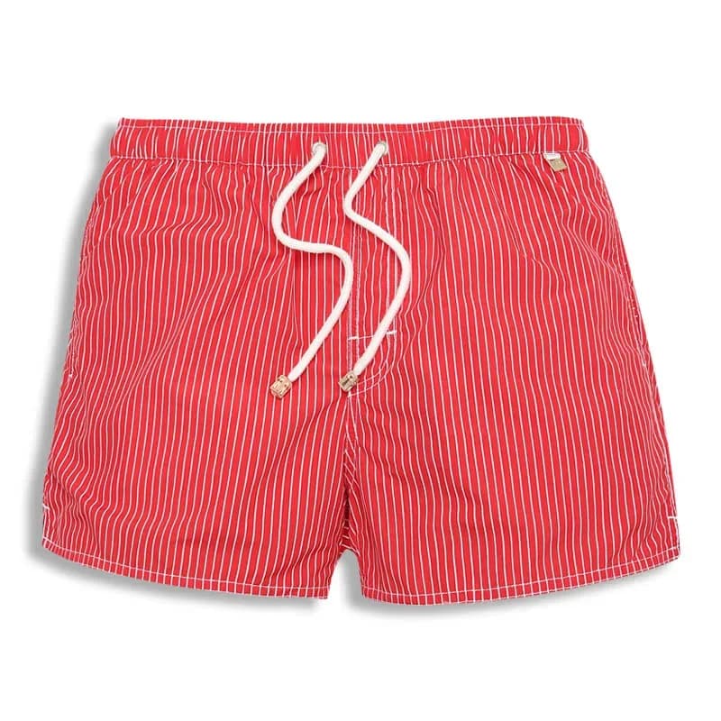 Gailang Beach Pants Men's Beach Vacation White Striped Shorts Hot Spring Swimming Pants with Inner Lining — view 3