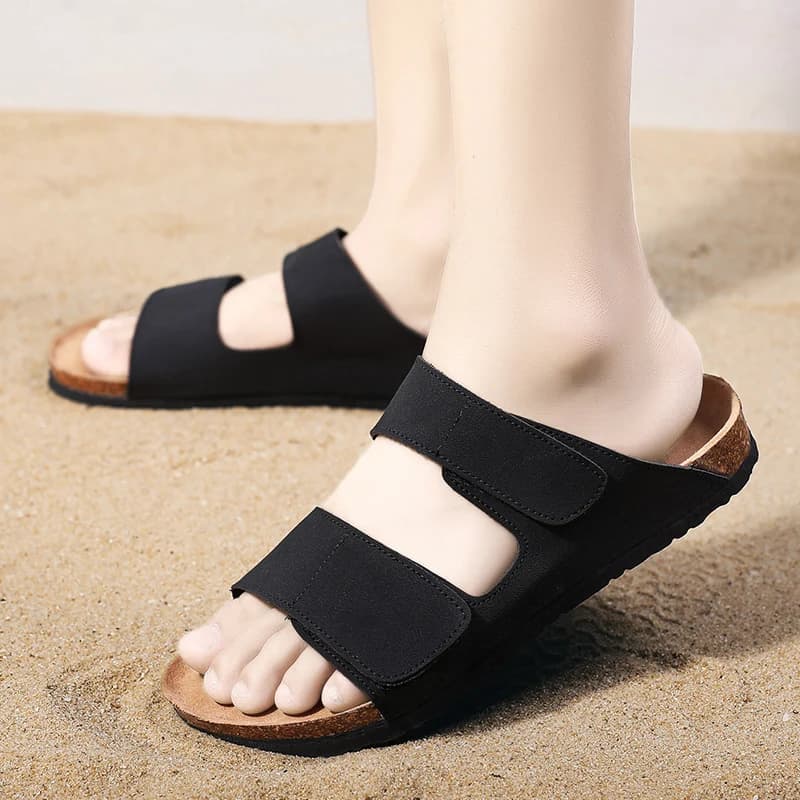 Men's Cork Casual Slippers Summer Outdoor Anti slip Beach Shoes Fashion Youth Breathable Comfortable Versatile Trendy Sandals — view 5