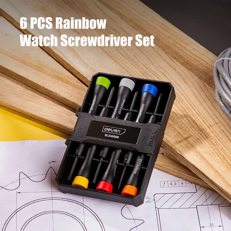 Screwdriver Set Precision Repair Tool Kit with 6 Different Size Slotted and Philips Screwdrivers for Eyeglass Jewelry Watch — view 2