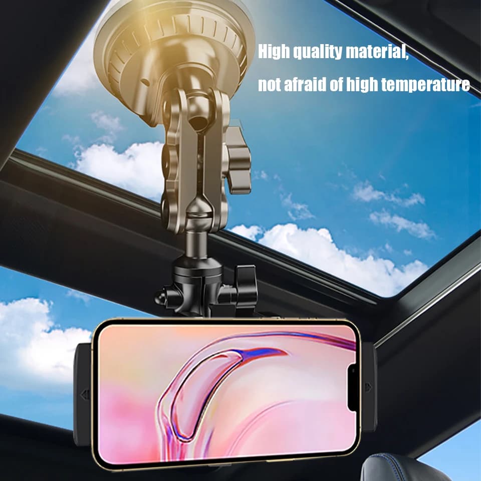 Universal Metal Tablet Phone Holder in Car Ball Head Bracket Suction Cup Mount 360 Rotation Stand for iPad 12.9" Samsung Xiaomi — view 2