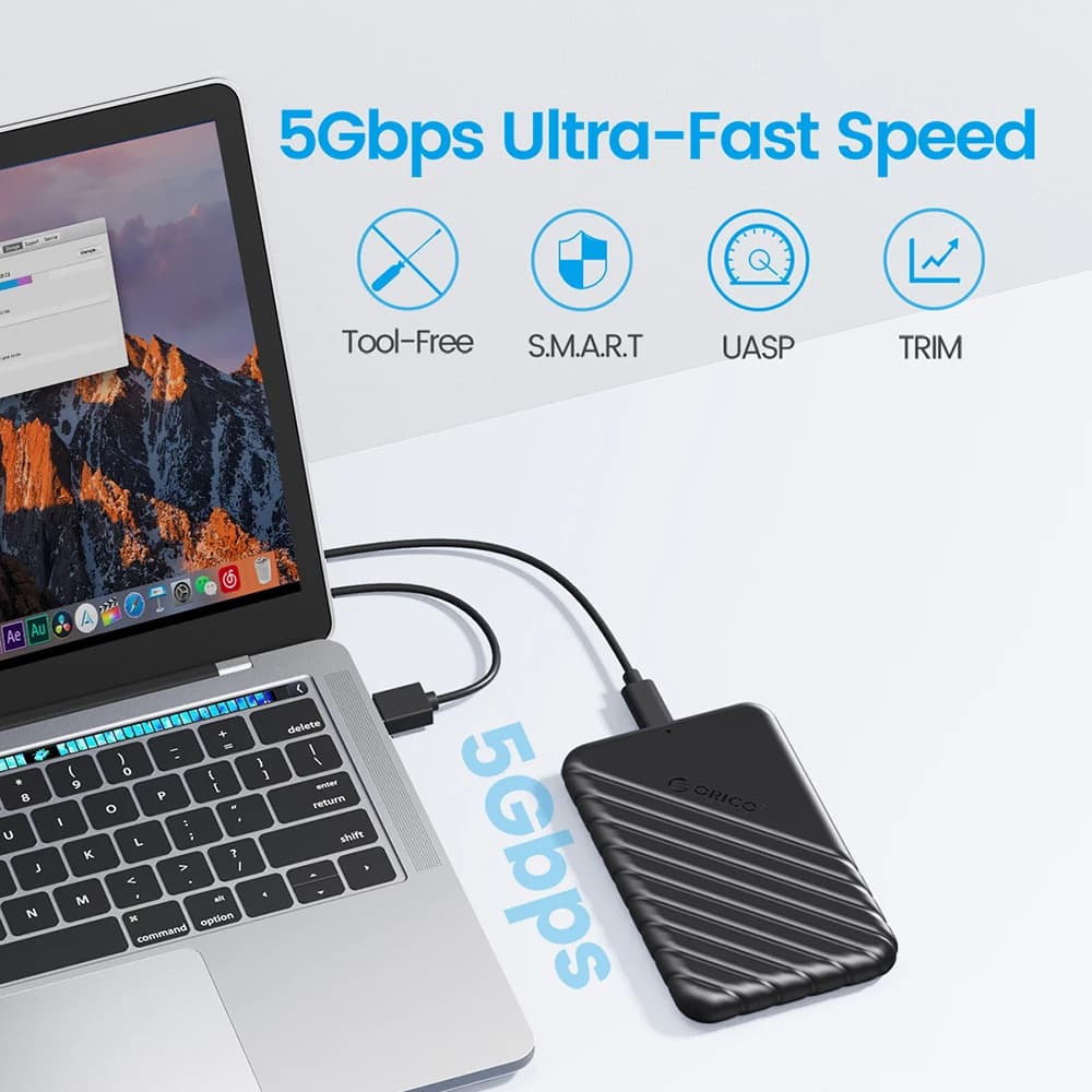 ORICO HDD Case 2.5'' SATA to USB 3.0 Hard Drive Enclosure for 2.5 Inch SSD Disk HDD Box 6TB Storage Case External HDD Enclosure — view 3