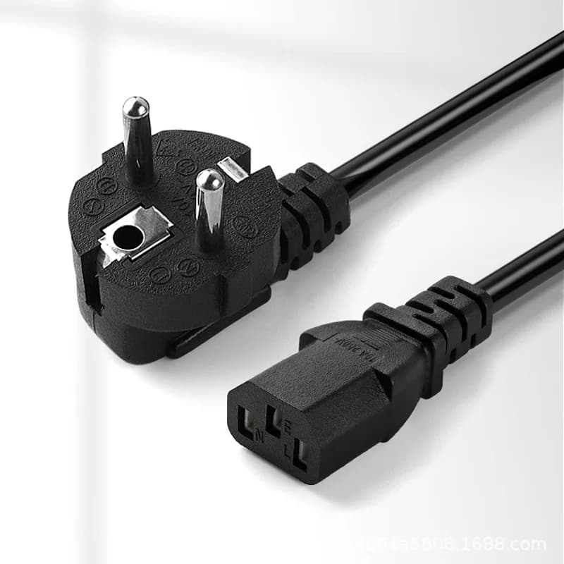 AC85V-265V 10A 1.5M/3M 3PIN EU Cord US UK AU Plug IEC C13 C13 TO C14 Extension Power Adapter Cable For Dell Desktop PC Monitor — view 4