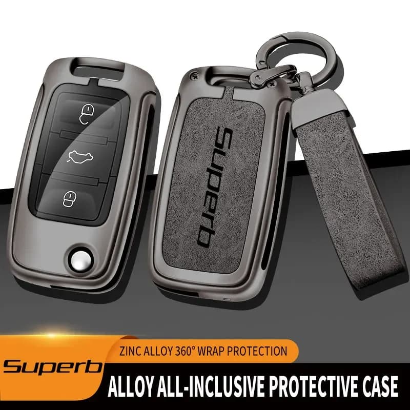 Zinc Alloy Car Remote Key Case For Skoda Superb 1 2 3 Remote Control Protector For Škoda Superb Car Key Holder Car Accessories