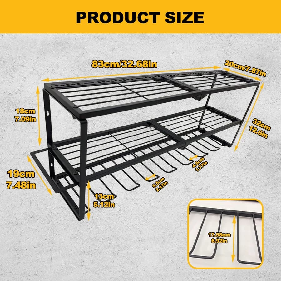 Tool Organizer Shelf-Pegboard Hook System For Cordless Drill Racks Garage Tool Storage & Workspace Efficiency Tool Wall Panels. — view 5