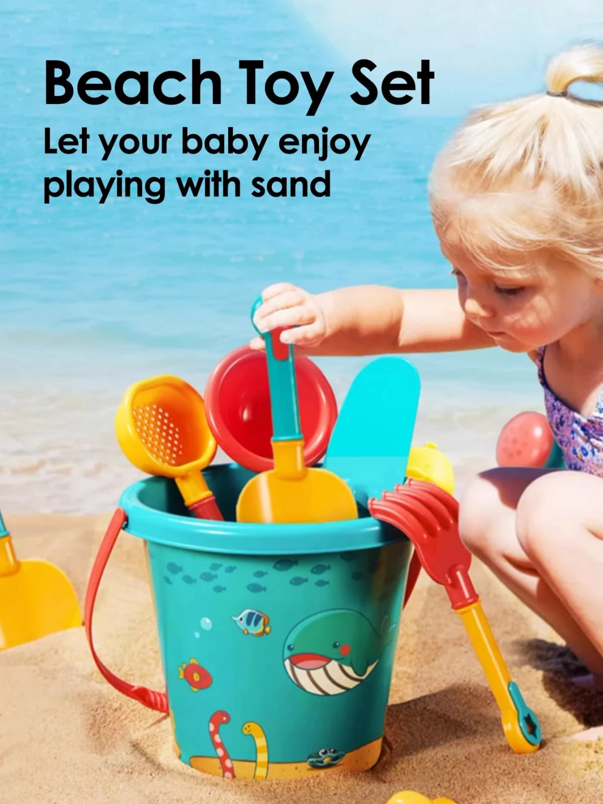 18PCS Summer Beach Set Toys For Kids Digging Sand Plastic Bucket Watering Bottle Shovels Children Beach Water Game Toys Tools — view 3