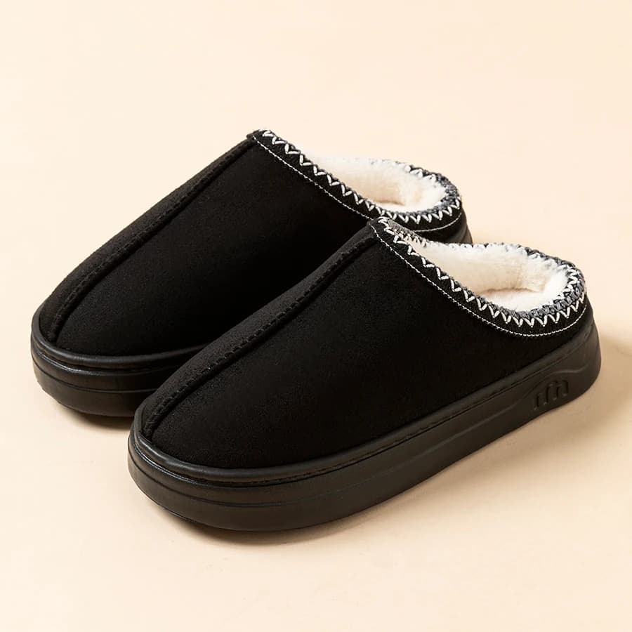 Men's Winter Slippers Fashion Indoor Leisure Warm Soft Sole Outdoor Anti-slip Comfort Women Home Fuzzy Fur Shoes Couple